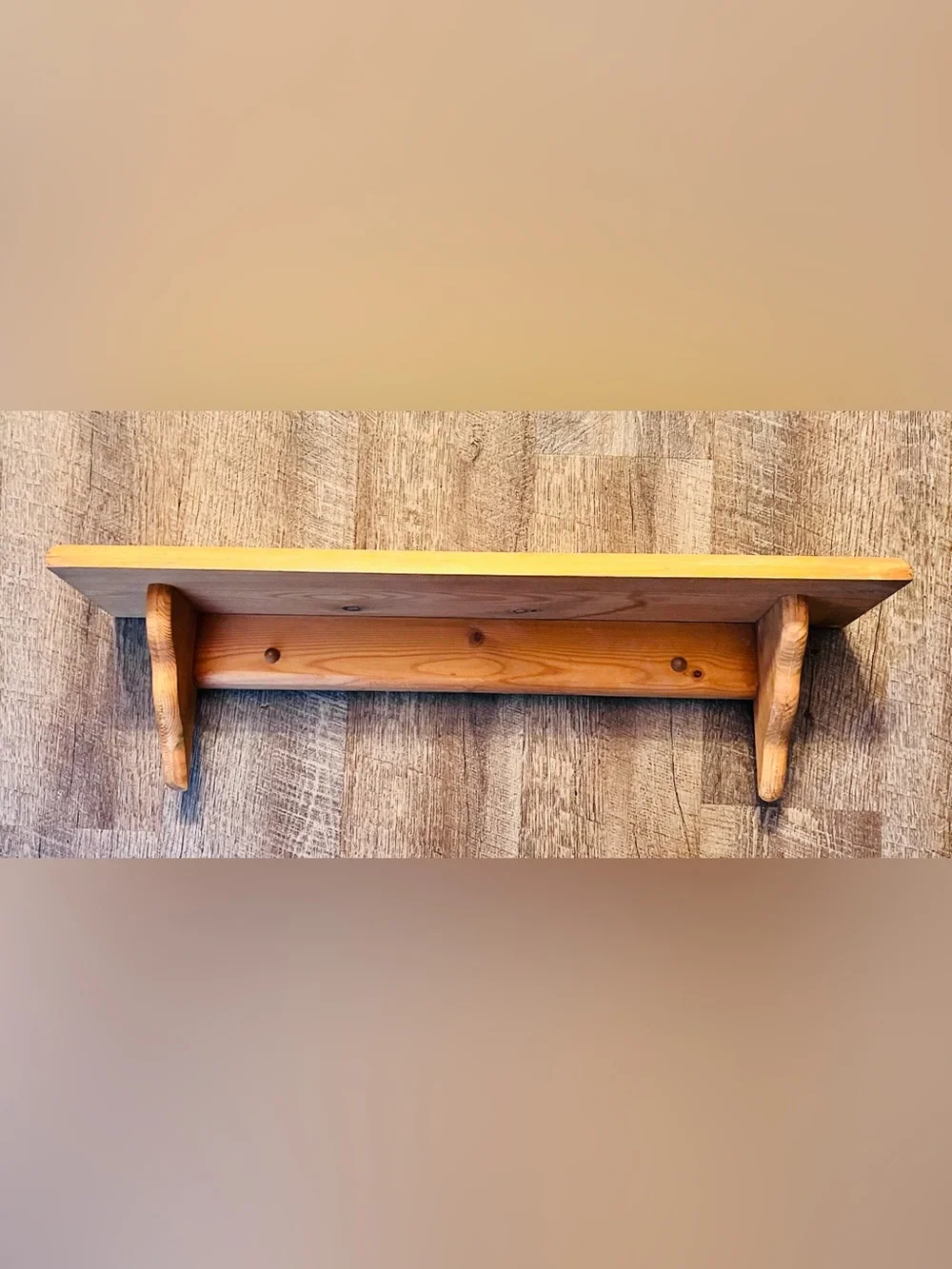 Solid Wood Wall Shelf 24” Rustic Farmhouse Cottage Country Decor